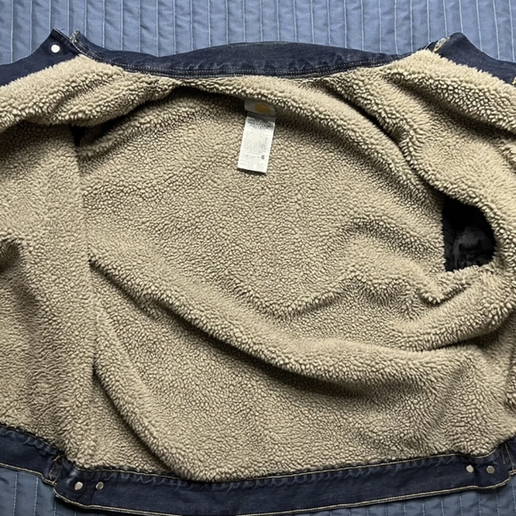 Carhartt men's large sherpa lined trucker jacket - Picture 15 of 16